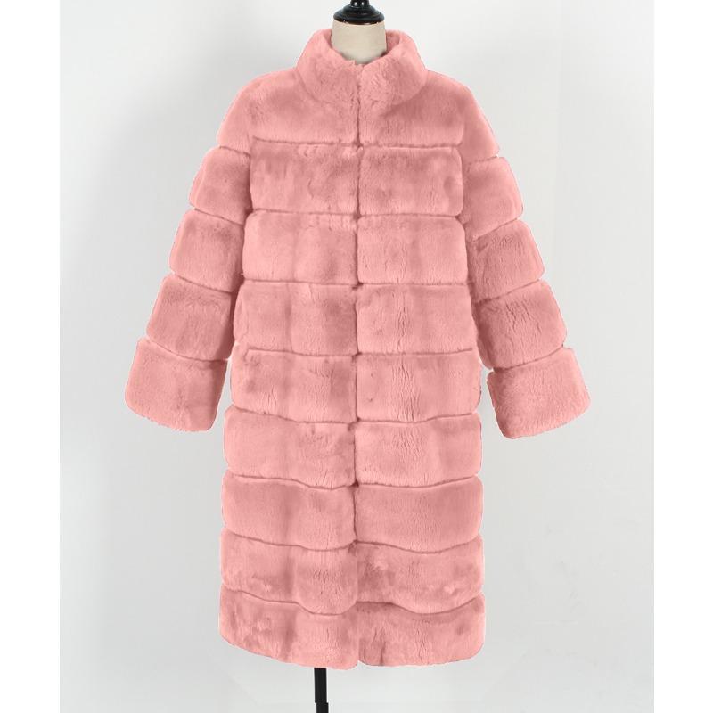 50 autumn and winter new products stand-up collar long imitation fur coat top women's coat Cheng Juan
