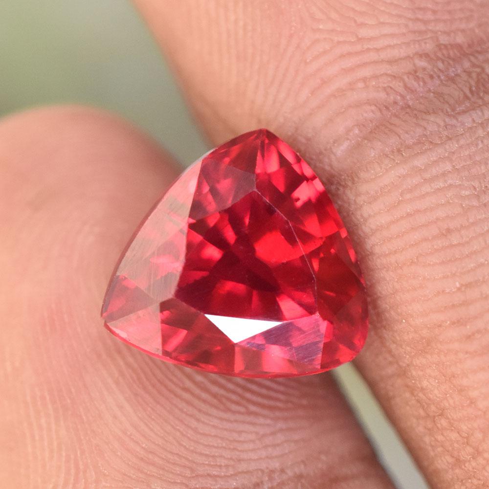 Natural Red Ruby Loose Gemstone From Burma 6 Ct Trillion Shape for Jewelry Making and Crafts