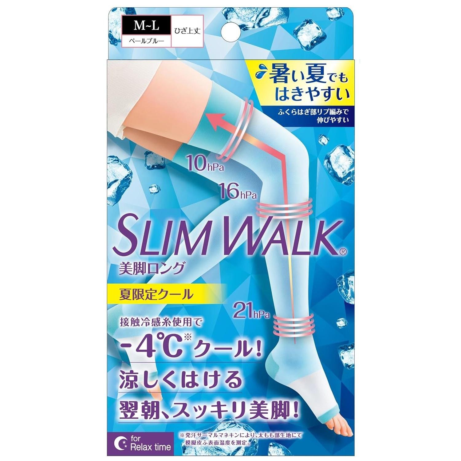 Slim Walk Beautiful Legs Long Summer Limited Cool ML Compression Pressure Socks Care Pale Blue