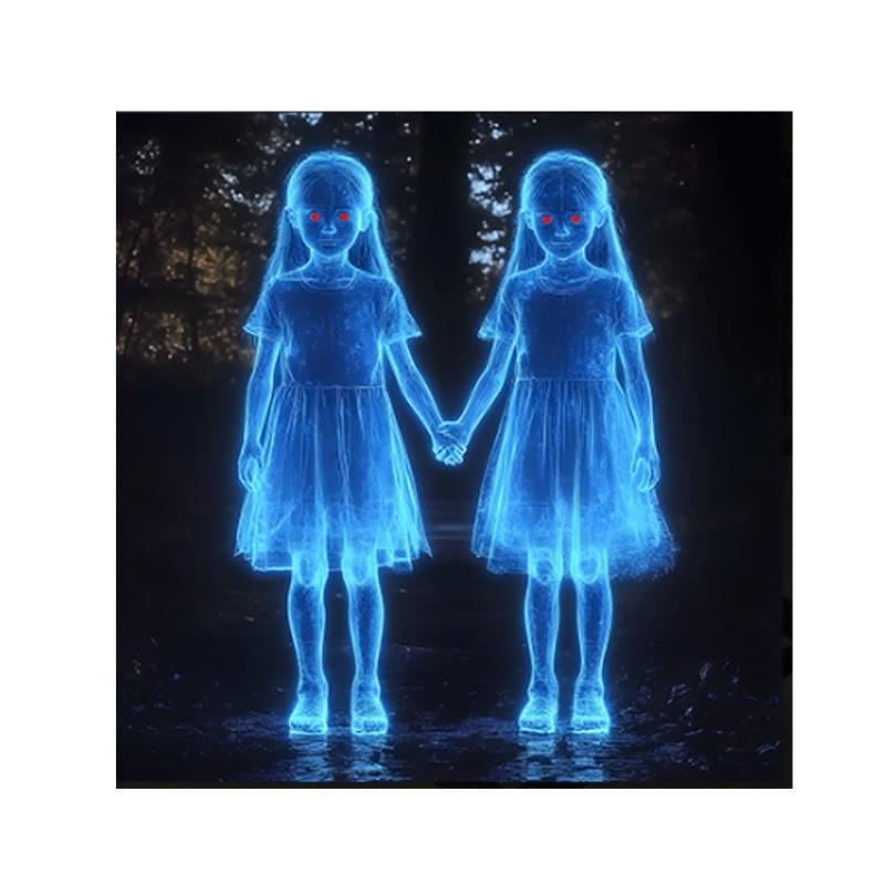 Halloween Händchenhaltendes Mädchen Aufkleber Gruseliges Geistermädchen Küchenschrankaufkleber Fenster Türen Wanddeko Aufkleber Heimdeko