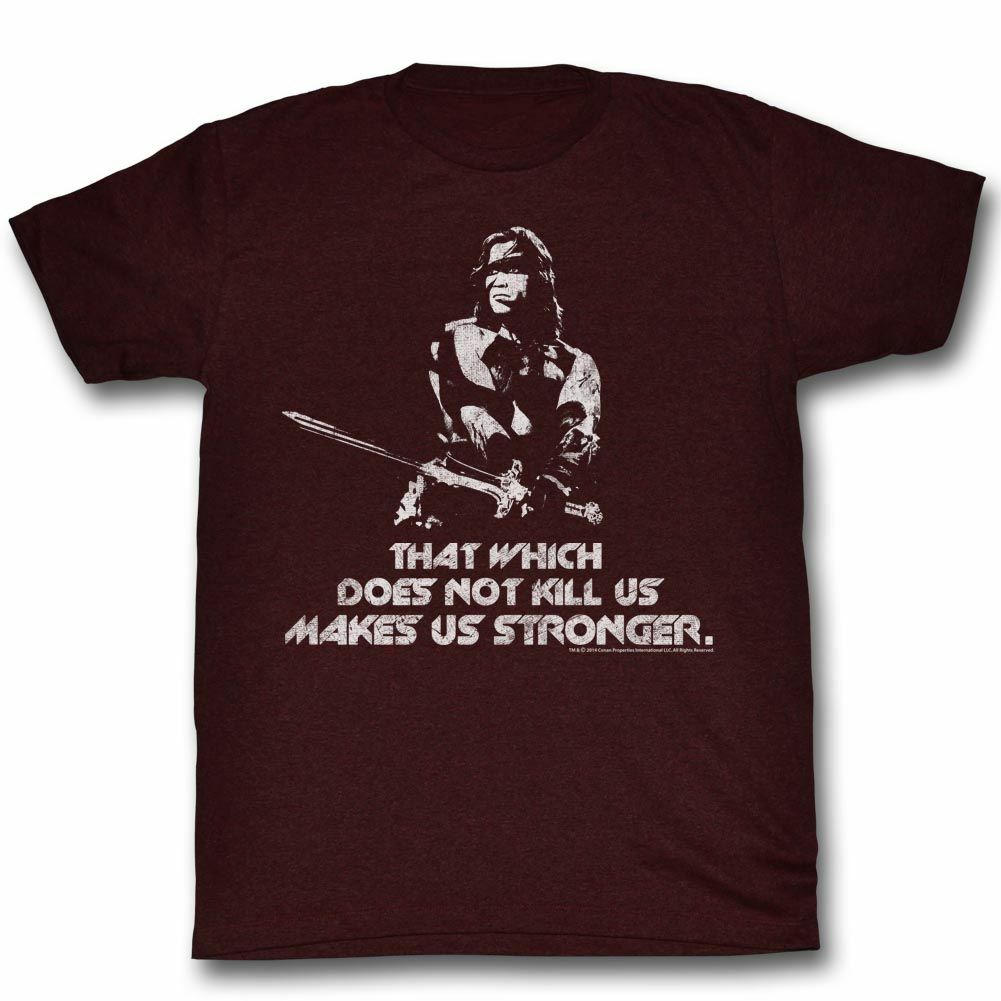 Conan The Barbarian Stronger Maroon T-Shirt Mens Womens Tees Top 4XL