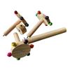 Interactive Wooden Bird Stand with Rotating Feature Bird Cage Colorful Parrot Perch Windmill Toy for Mental Stimulation