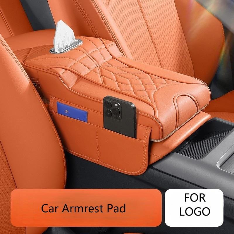 Car Armrest Pad For JAECOO 6 J6 Chery iCAR 03 2024 2025 Car Armrest Box Height Increase Leather Protective Cover Storage Bag