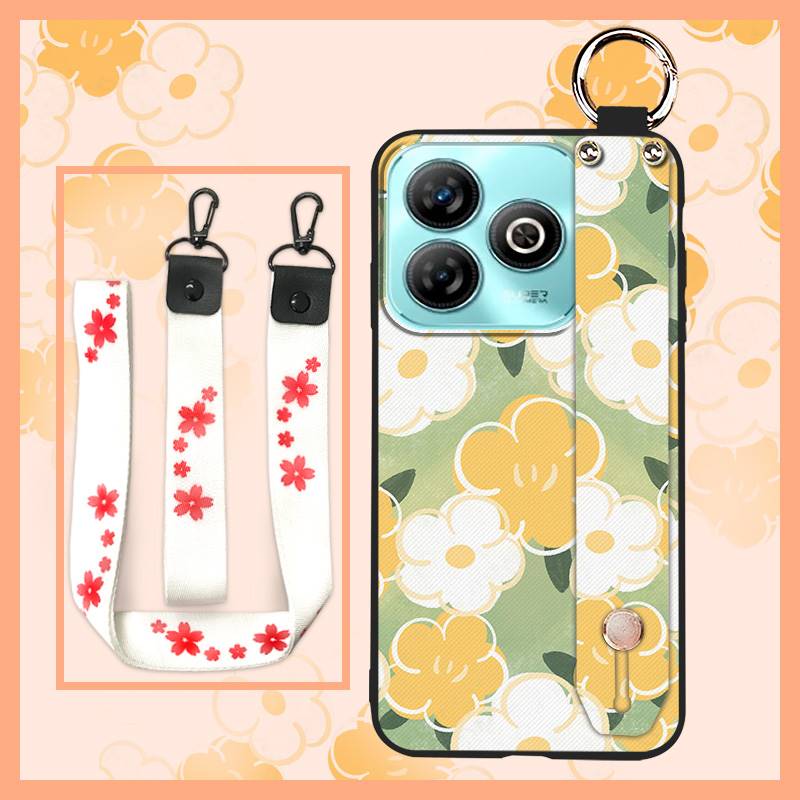 Protective Anti-knock Phone Case For ZTE Blade A75 4G/Z2359 Wristband Wrist Strap Back Cover Shockproof Ring Durable