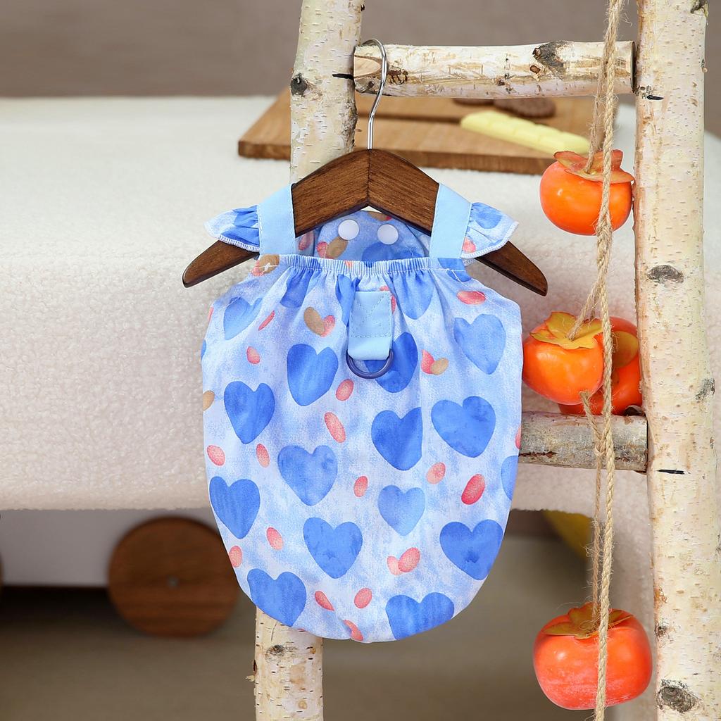 Pet Clothes Spring and Summer Dog Princess Style Polyester Peach Heart Shirt Teddy Sweet Cool Style Vest Skirt Pet Skirt