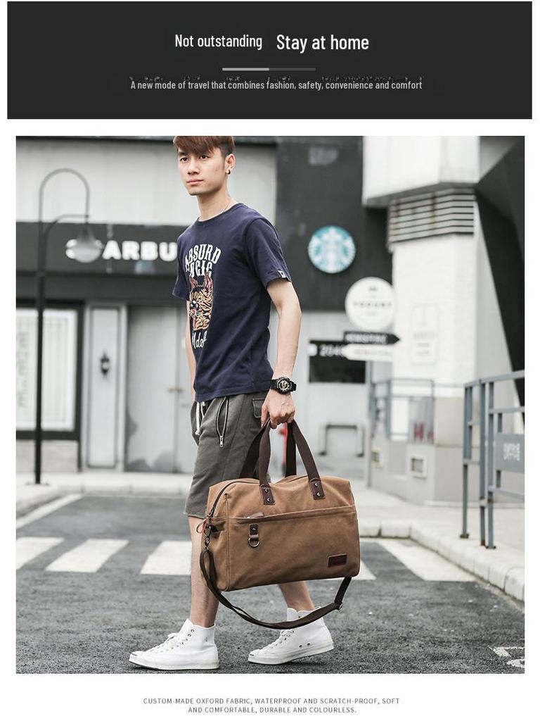 Men's Retro Canvas Shoulder Messenger Bag with Zipper