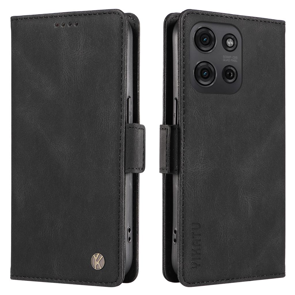 YIKATU YK-005 For Motorola Moto G75 5G Case PU Leather Wallet Phone Cover Skin Touch Feeling