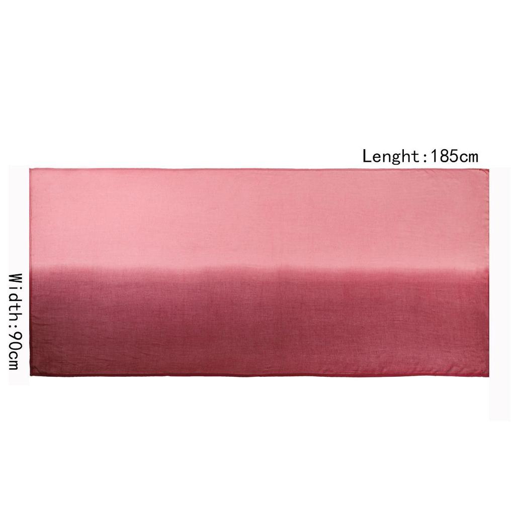 Hand-Painted Gradient Wide-Edge Rayon Scarf and Shawl