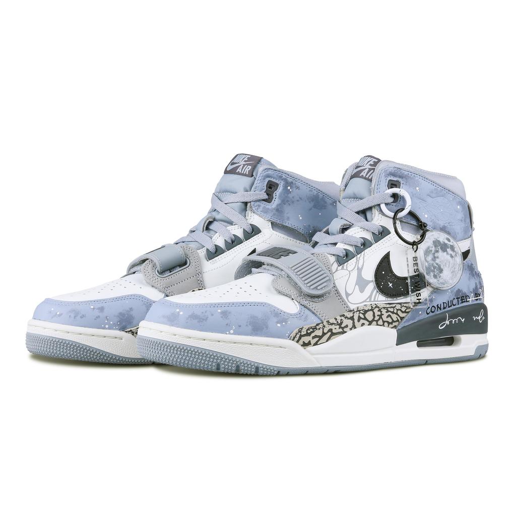 Jordan Legacy 312 High top Vintage Basketball Shoes Men's Tranquil Gray AV3922-002(Team28-)