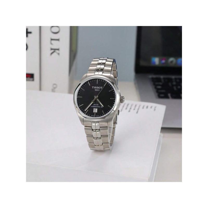 T-Classic PR 100 Automatische Mechanische Uhr, Weißes/Schwarzes Zifferblatt, Edelstahlarmband, Herrenuhr T101.407.11.031.00/ T101.407.11.051.00