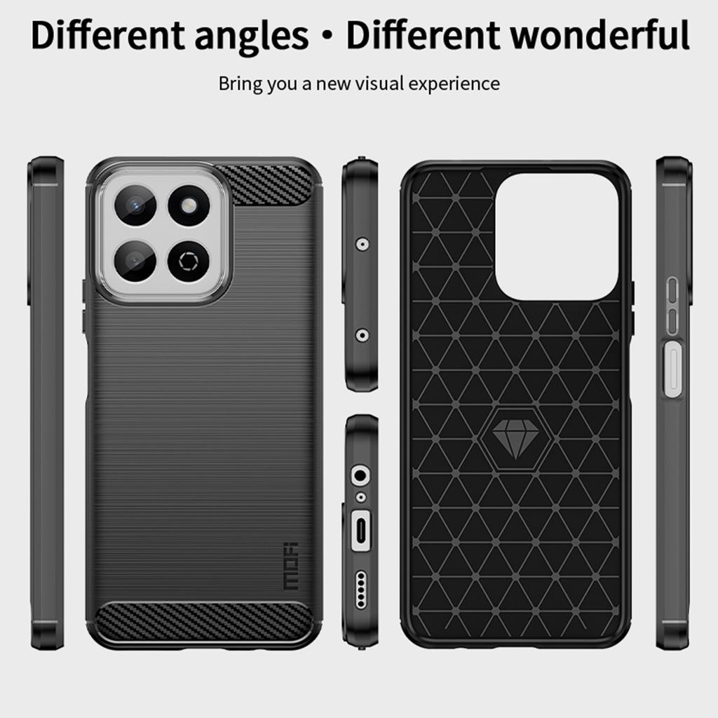 MOFI JK TPU Series-1 For Honor X7c 4G/200 Smart 5G/Play 60 Plus 5G Case Carbon Fiber Texture TPU Soft Phone Cover