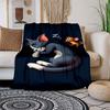 Tom and Jerry Sleeping Cat Phone WallpaperBlanket Flannel Throw Blanket for Sofa, Bed, Travel, Camping, Office