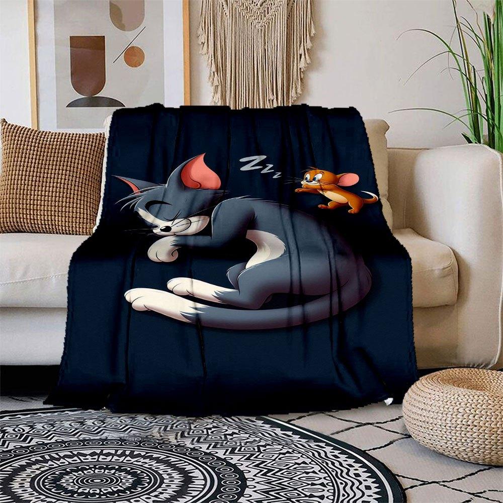

Tom and Jerry Sleeping Cat Phone WallpaperBlanket Flannel Throw Blanket for Sofa, Bed, Travel, Camping, Office 100x150cm
