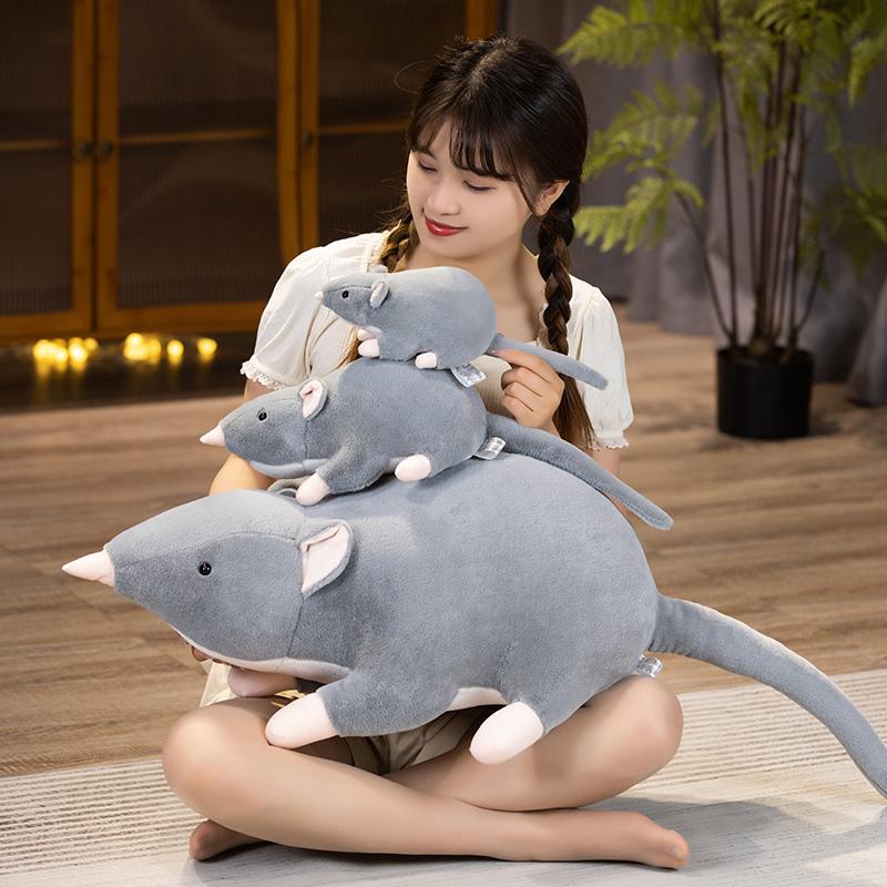 Lifelike Mouse Soft Plush Toy Lovely Grey Mice Full Stuffed Animal Rat Pillow Funny Toy Birthday Christmas Gifts