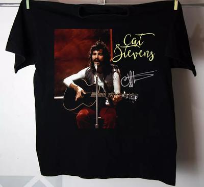 Cat Stevens Live Signature Cotton T Shirt Size S-5XL Unisex T-Shirt