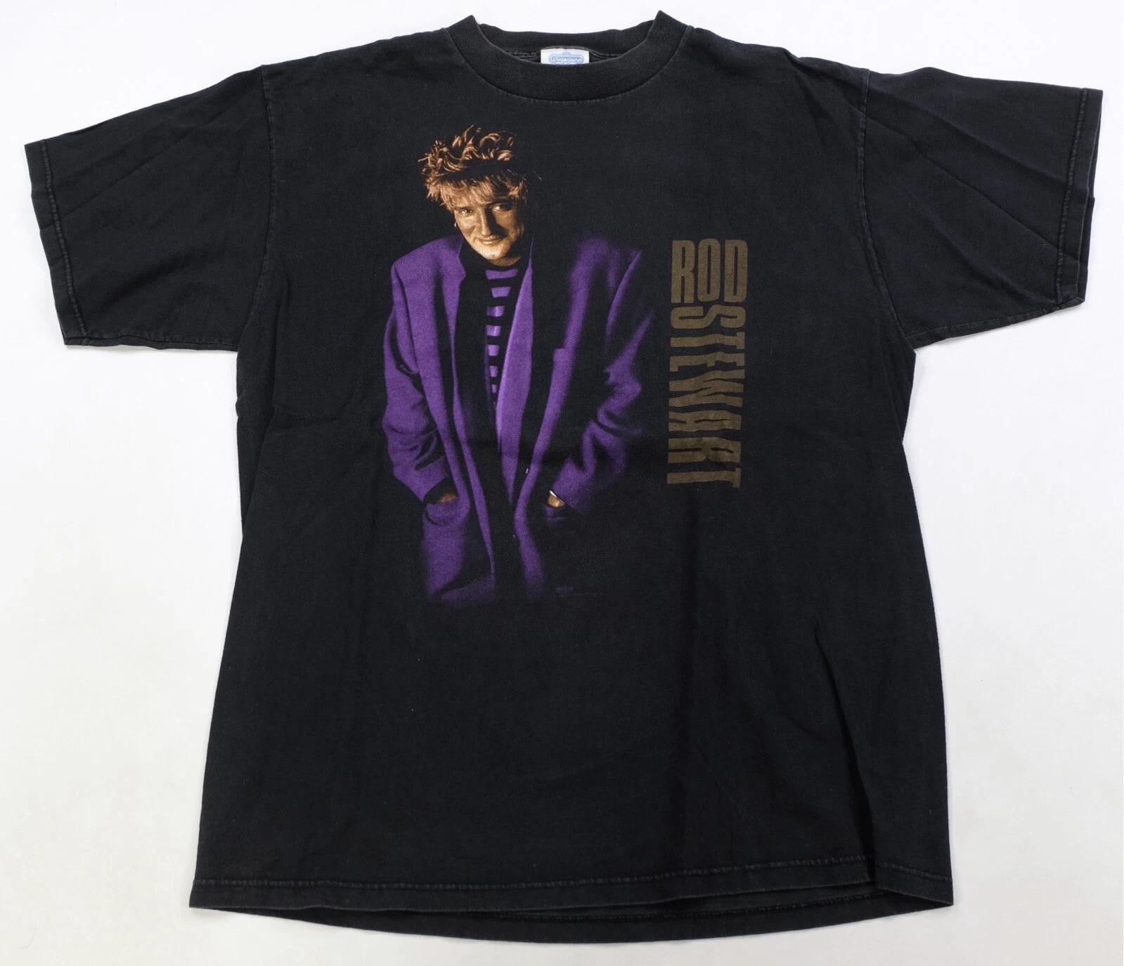 Rare Vintage WINTERLAND Rod Stewart Live Tour T Shirt 90s Rock Singer Black XL S