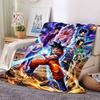 Son-Goku Print Flannel Blanket High Quality Warm Comfortable Cover for All Seasons Perfect for Gifts Home Decor