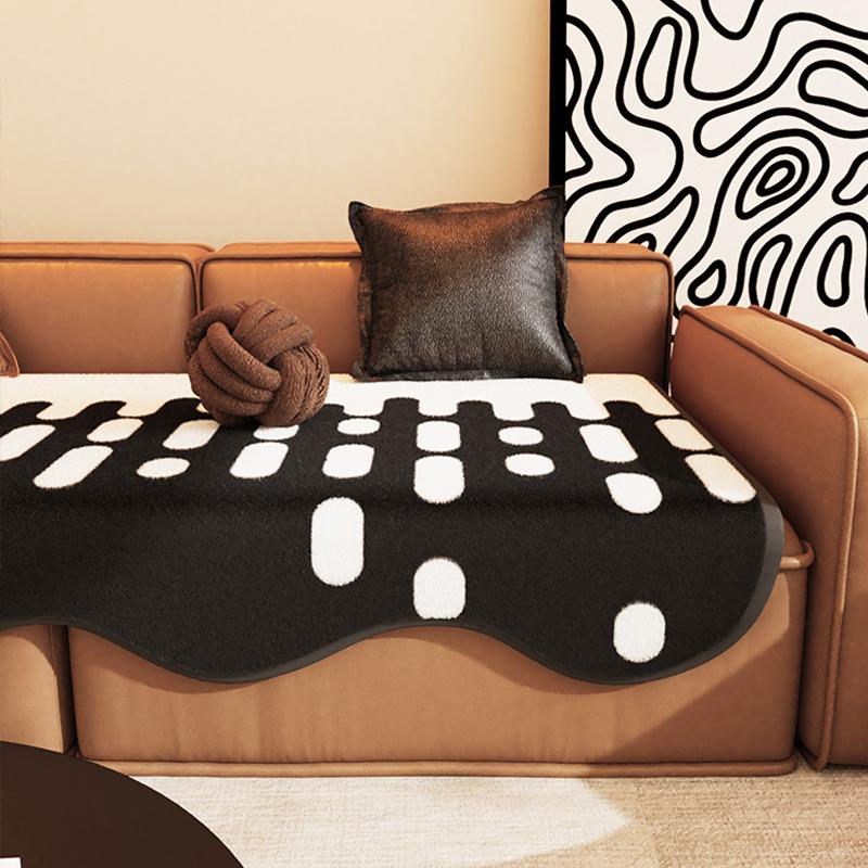 Wanxiang Updated Imitation Rabbit Fur Irregular Sofa Cushion Living Room Straight Row Sofa Cover Towel One Piece Anti-Scratching
