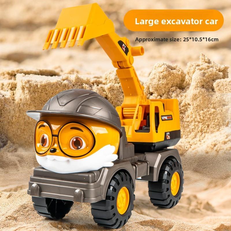 Three Squirrels Engine Construction Vehicle Toy With Inertia Control For Kids Play
