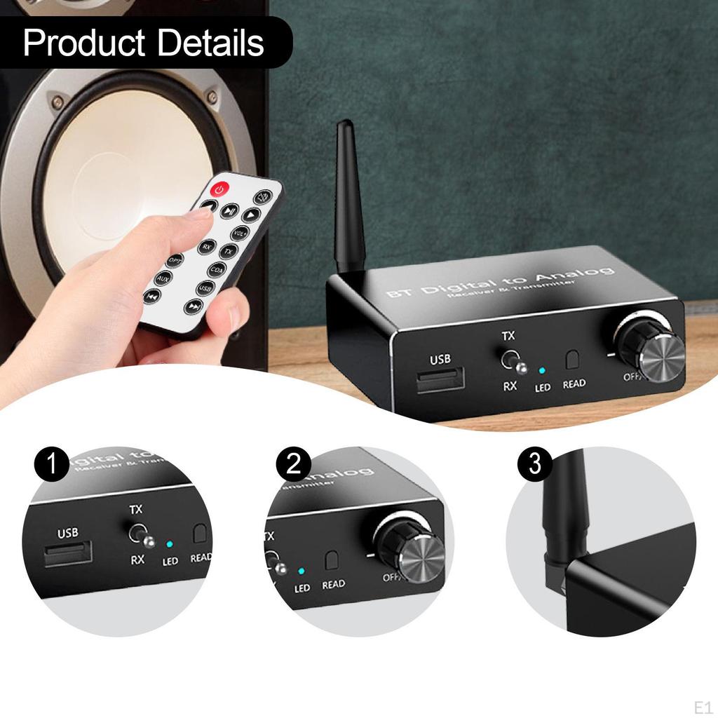 Digital to Analog Audio Converter DAC with Volume Control Adapter for Home