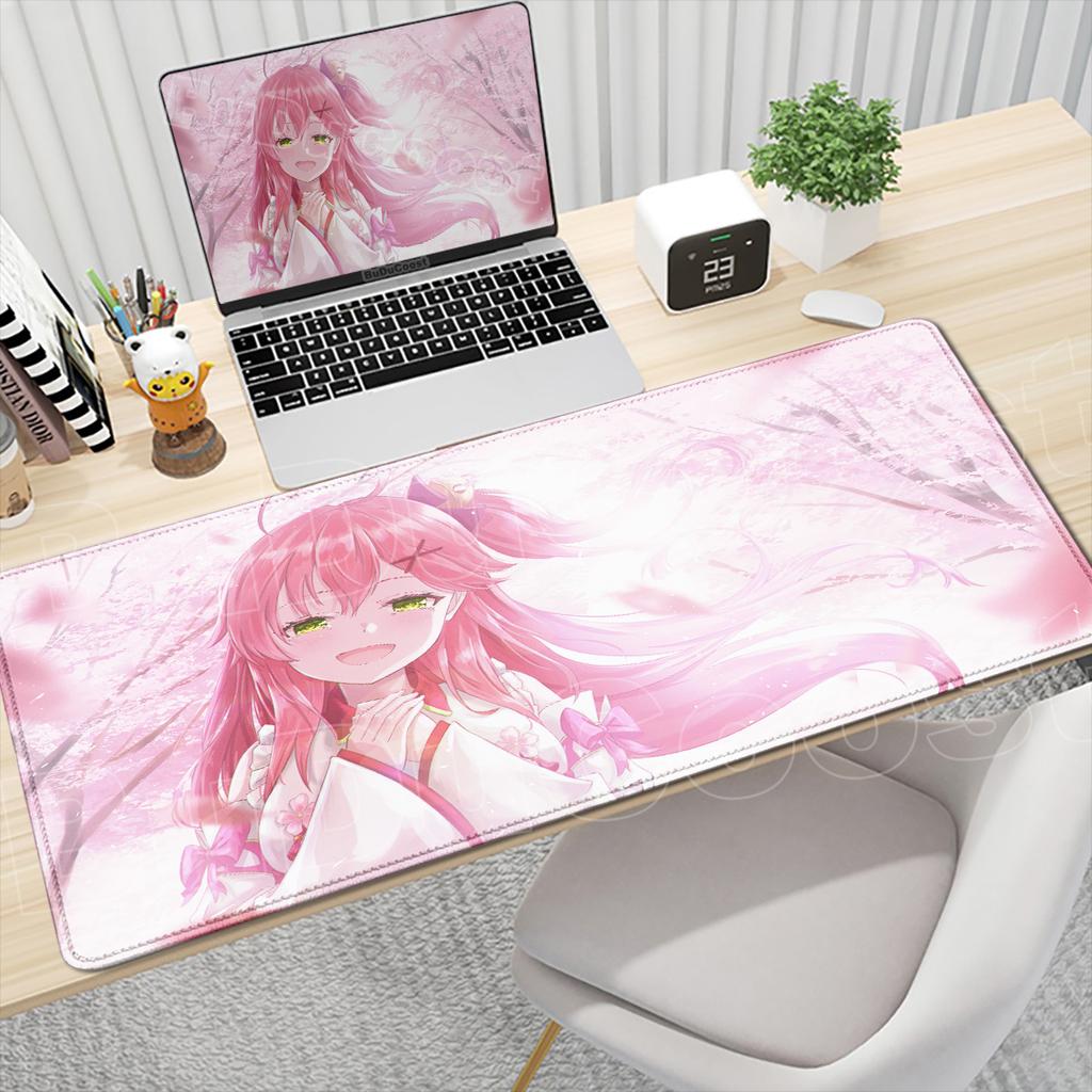 New Large XXL Kawaii Hololive Sakura Miko Anime Gaming Mouse Pad Anti-slip Keyboard Pad laptop carpet Mousepad PC accessories