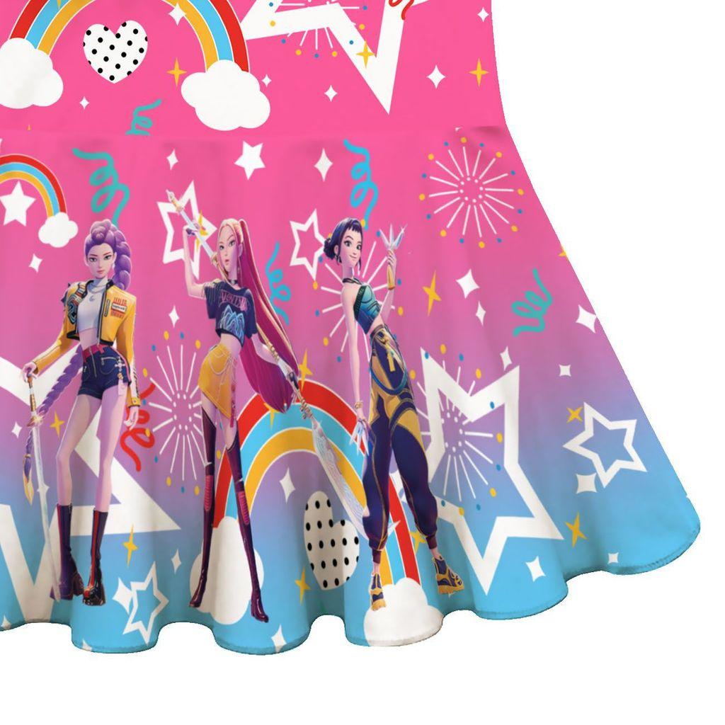 Kids Girls Anime Cartoon K-Pop Rumi Zoey Mira Print One-piece Swimsuit Swimwear