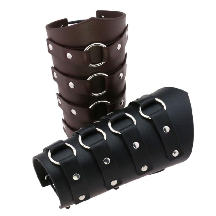 Elegante Vintage PU-Leder-Handgelenkmanschetten mit runder Schnalle Perfekte Passform für Männer und Frauen bei historischen Nachstellungen