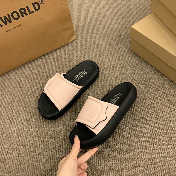 Fashion Slippers Casual Summer Women's Shoes Pantofle Slides Shale Female Beach Luxury 2025 Sabot Soft Flat Leisure Hook & Loop Female S