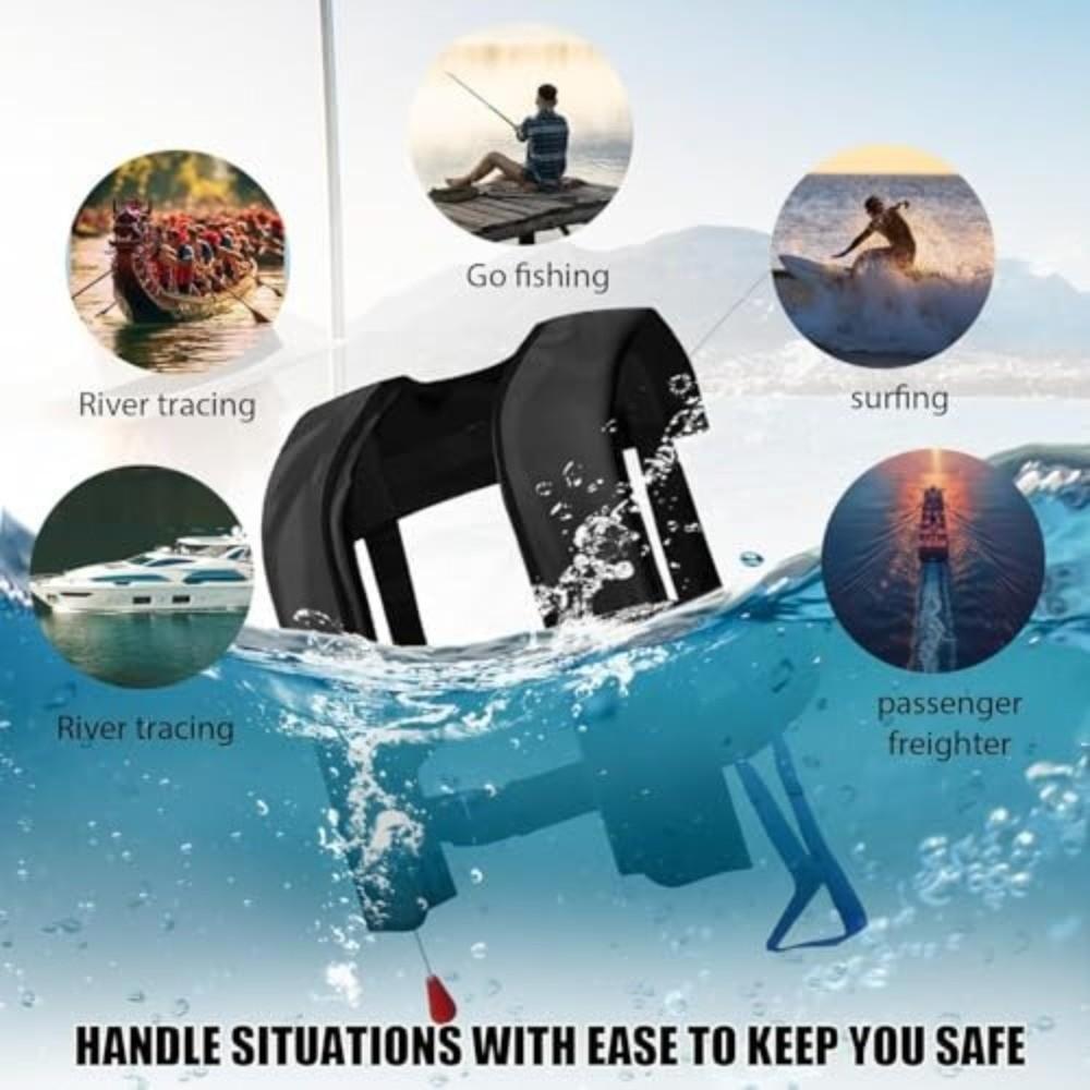 Safety Whistle Buoyancy Vest with Reflective Strips Fully Automatic Life Jacket  for Boating