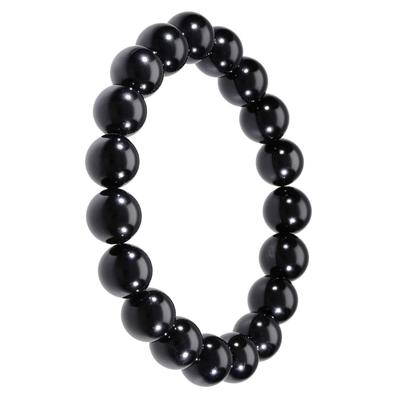 [Shinjuku Gin No Kura] 10mm Black Tourmaline Bracelet, Approx. 17.5cm Long (Men's Medium, Women's Large), October Birthstone, Power Stone, Simple