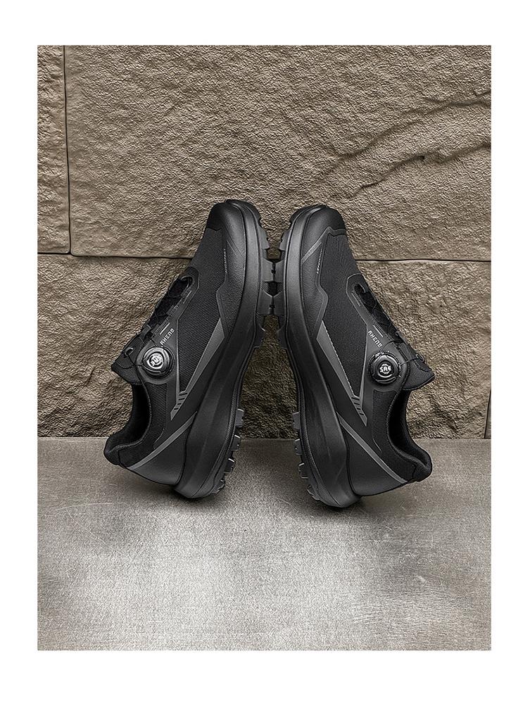 Men's Year-Round Comfortable Thick Sole Hiking Sneakers with Rotating Button Closure