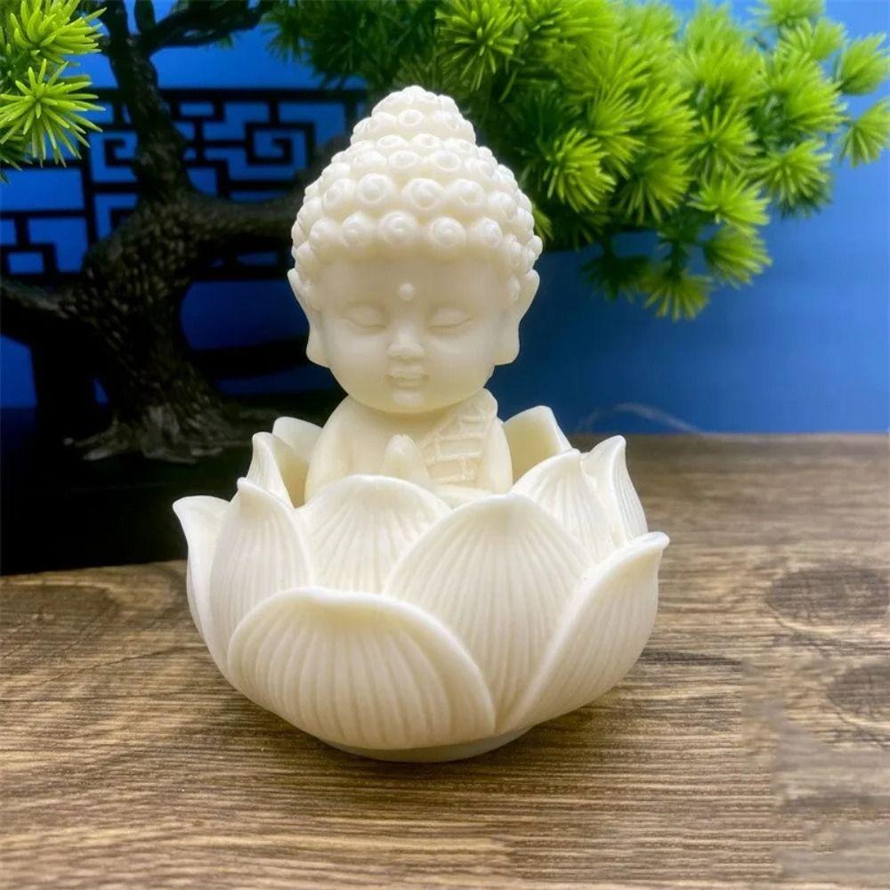 Cute Lotus Tathagata Buddha Statue Q Version Coconut Figurine Buddha Ornaments Car Interior