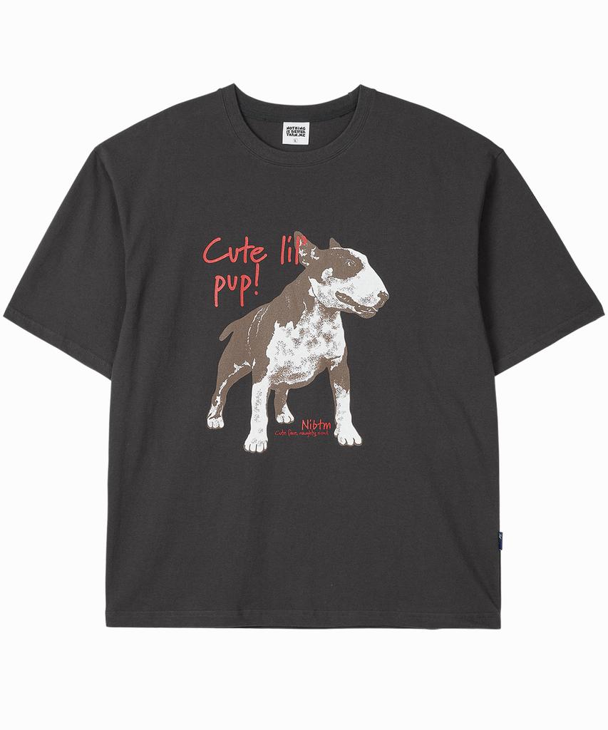 Nasttingijeubeleoldaenmi Bull Terrier Vintage Tee_Charcoal