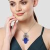 Pendant Lapis Lazuli Silver Jewelry 2.5" Gemstone  Handmade Sterling Silver