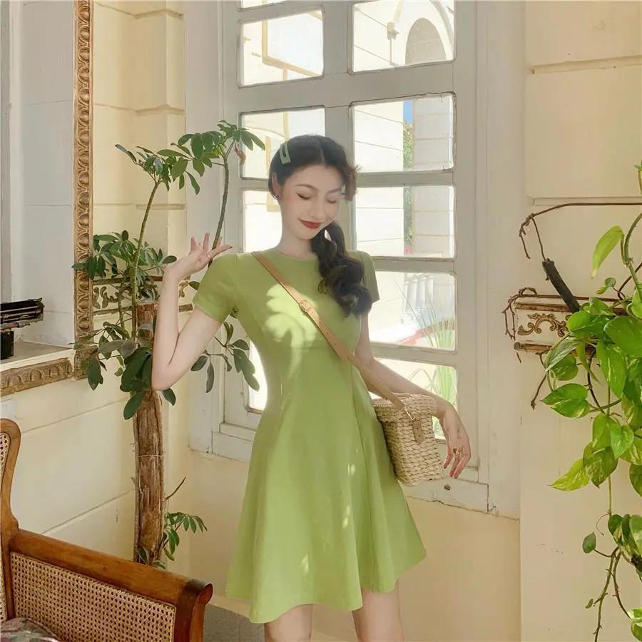 High Waist T-shirt Figure Showing Dress 