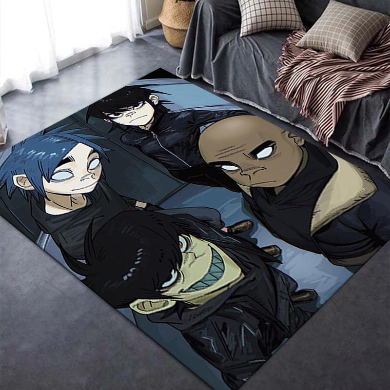 Gorillaz Teppich für Wohnzimmer Schlafzimmer Zuhause Sofadekoration, Kinder Spiel rutschfeste Bodenmatte