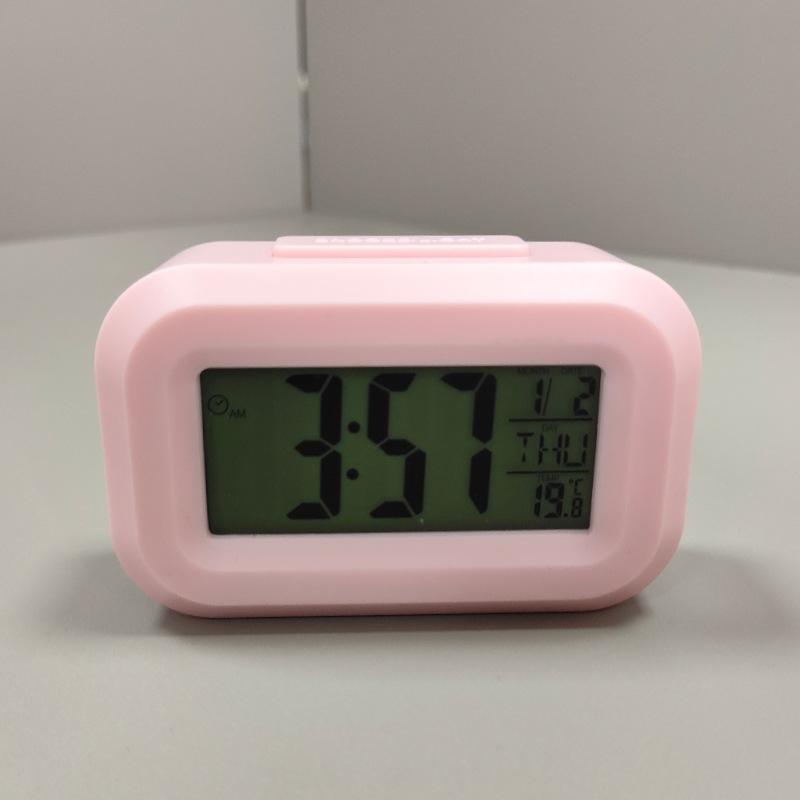 

1PC Mini Small Alarm Clock Children s Student Luminous Bedside Creative Electronic Clock Multifunctional Hour Clock Dormitory рожевий