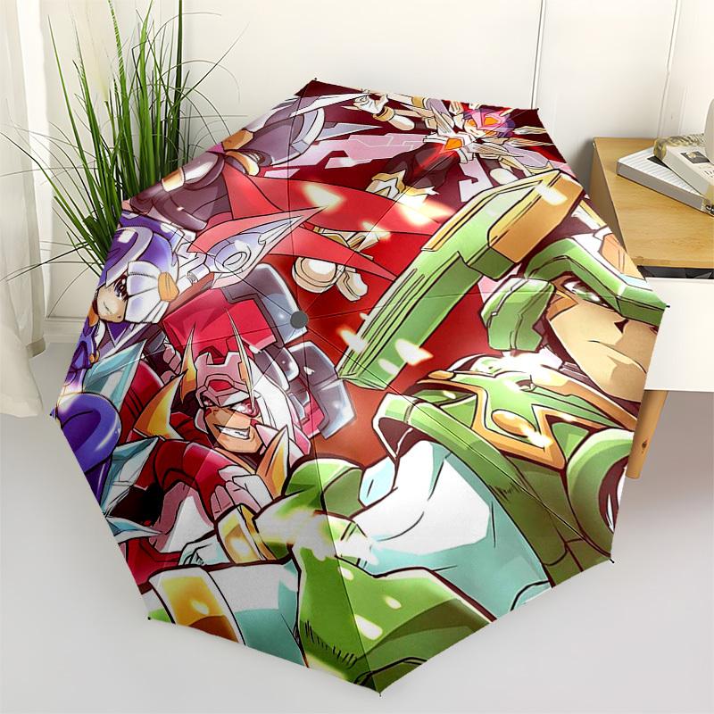 

1pc Super Robot Wars Automatic Opening/Closing Outdoor Umbrella with 3-Fold Design, Featuring Popular Characters - Perfect for Outdoor Use, Trave