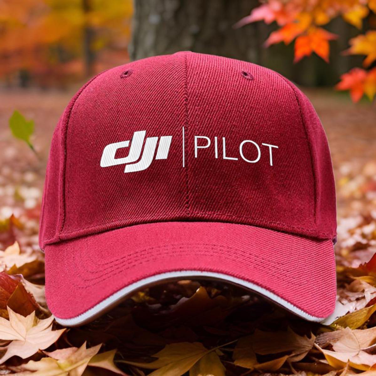 

Fancy 1 DJI Pilot Stylish Printed Adjustable Truck Driver Hat Unisex Black Cap with White Text Comfortable for Foot Travel Adjustable