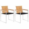 VidaXL 2x Solid Teak Garden Chairs with Cushions Patio Chairs Terrace Dining Chairs Armchairs for Room To 3061522