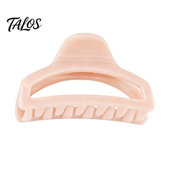 Polished Edge Hair Clip Back Head Claw, Hollow Design Shark with Anti-slip Transparent Teeth, Lightweight Acrylic Shower Claw for Long Thick