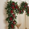 Ultra Long Artificial Holly Garland Vibrant Green Leaves Fake Ivy Garland  Halloween