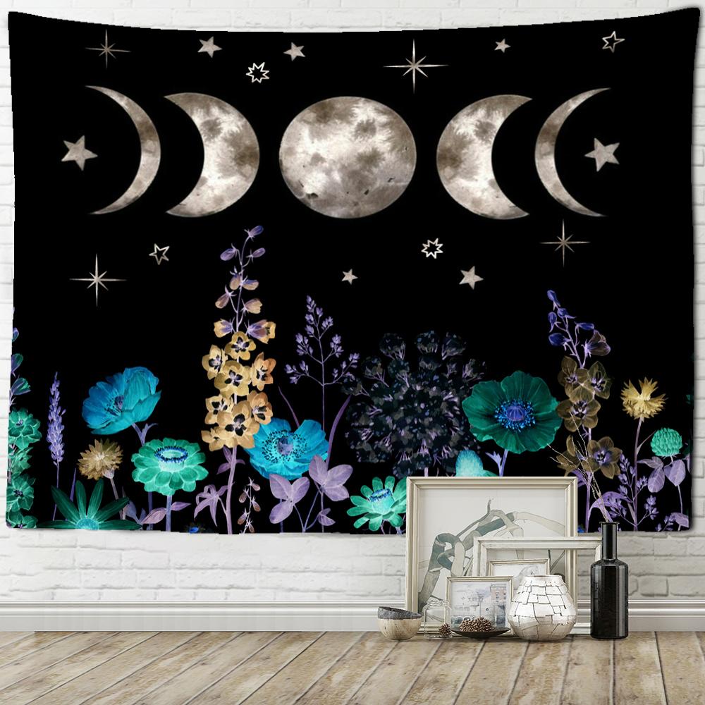 Romantischer Sonnenblumen-Astronaut Wandteppich Wandbehang Hippie Tapiz Kunst Böhmische Mystik Wohnzimmer Schlafzimmer Heimdeko