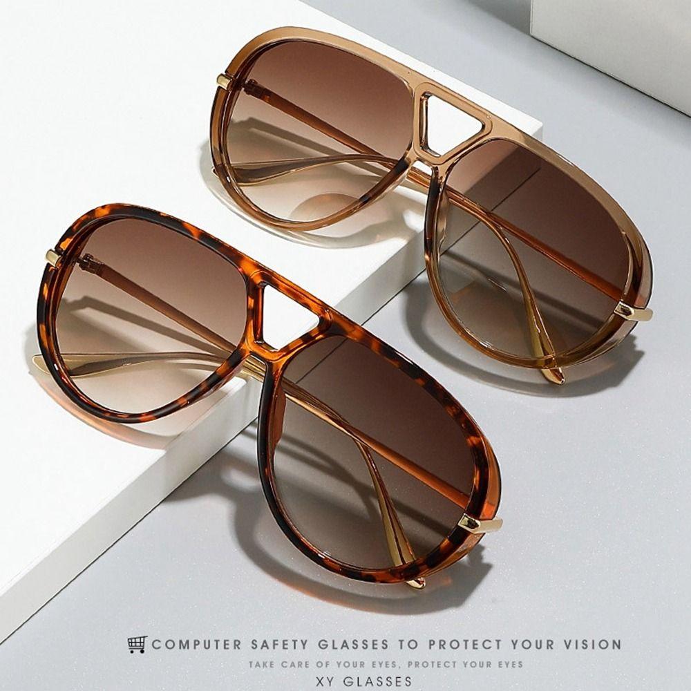 Irregular Large Frame Sunglasses Shades UV400 Sun Glasses Vintage Multicolor Lenses Eyewear  Men