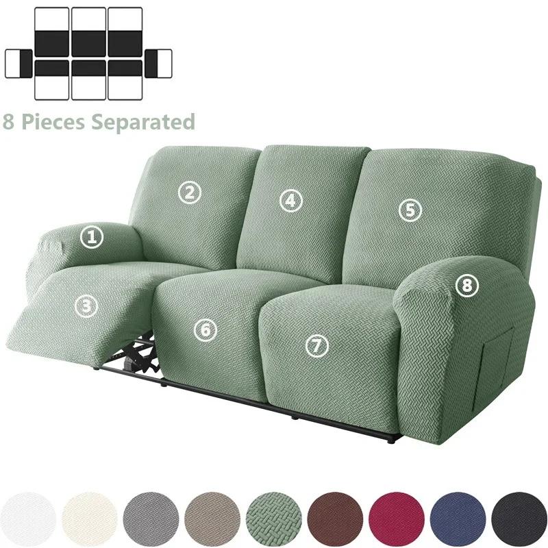 1 2 3 Seater Recliner Sofa Cover Stretch Spandex Armchair Covers Solid Color Couch Slipcovers For Living Room