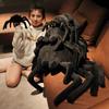 Peluche Bambola Ragno Nero Bambola Fatta a Mano Cartone Animato Anime Cuscino Carino Decorazione per la Casa Giocattolo Regalo di Compleanno per Bambini