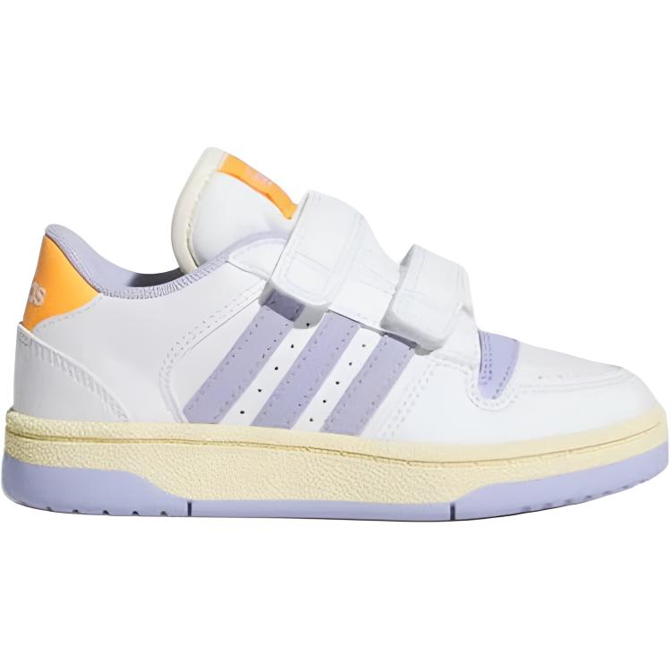 Adidas Break Start Fashionable Comfortable Basketball Shoes Kids Sneakers White Purple JQ0098