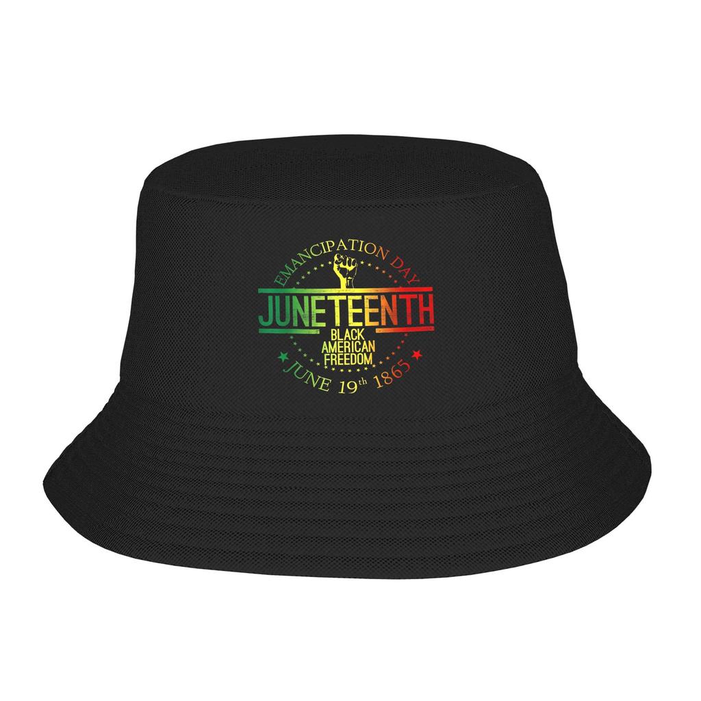 Beach Headwear Juneteenth Day  June th African American Pride Accessories Bucket Hats Unique Unisex  Sun Bob Hats