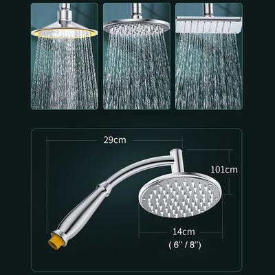 Bathroom 6 ”8 Inch Shower Head ABS Chrome Shower Head Water Saving Bathroom Rain Spa Square Handheld ELA087-1