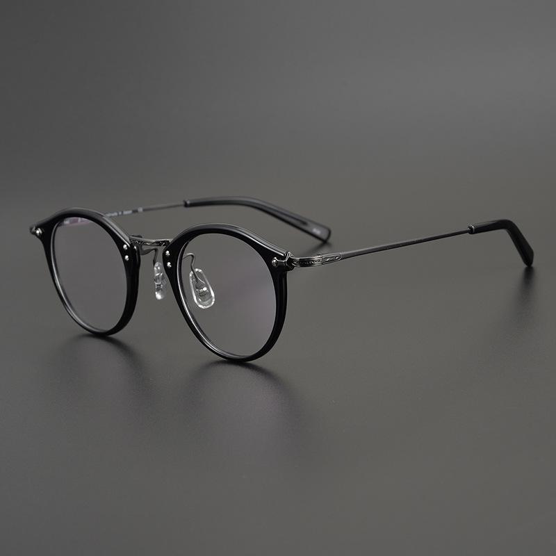 

Yong 805 Japanese Retro Business Art Pure Titanium Myopia Glasses Frames - Ultra-Light Handmade Design білий